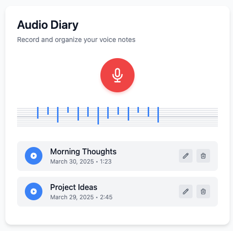 Preview of Audio Diary