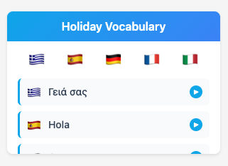 Preview of Holiday Vocabulary