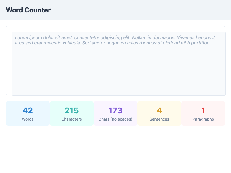 Preview of Word Counter